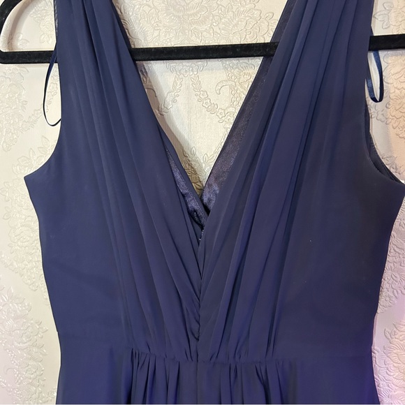 Eliza J Navy Blue Evening Dress Embellished High/Low Chiffon Dress 6 - Picture 6 of 9